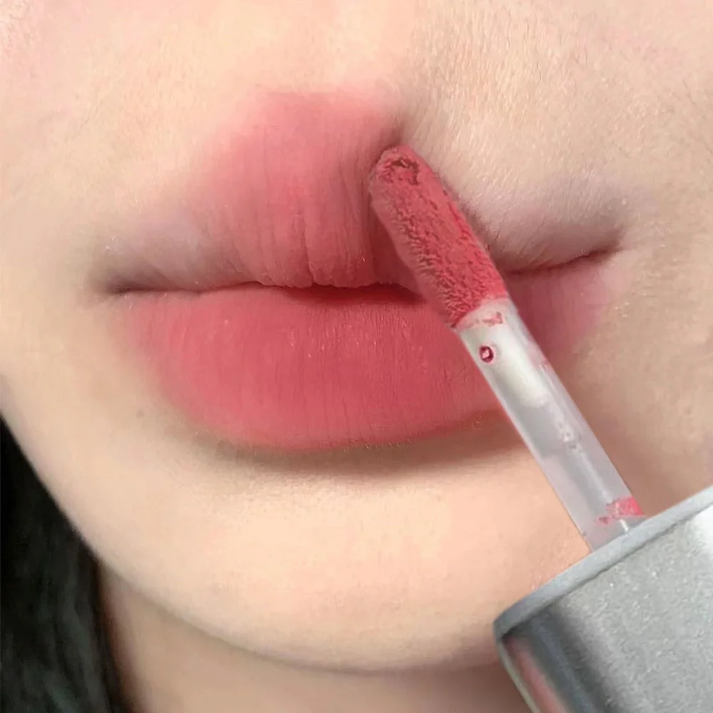 6 Color Brown Pink Lip Glaze Matte Liquid Lipstick Peach Pink Waterproof Velvet Nude Red Lip Mud Cheek Rouge Tint Cosmetics - Image 4