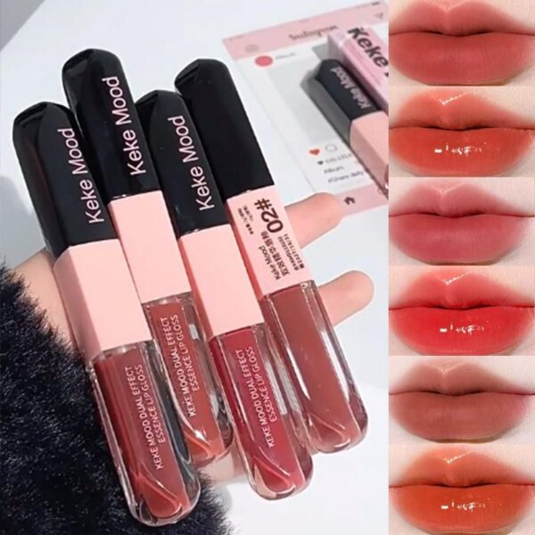 Velvet Frosted Lip Gloss, Naturally Shiny Glass Finish, Moisturizing And Whitening Lip Gloss False Eyelashes Makeup