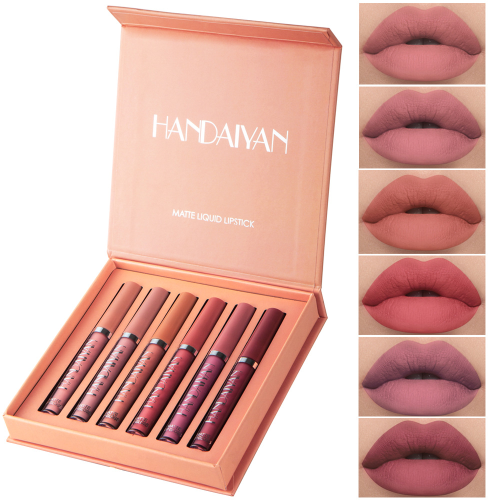 HANDAIYAN Set of 6 NonStick Cup Liquid lipstick , Long-Lasting Lip Gloss Gift Box – Matte Finish Lip Gloss, Resistant to Fading (复制) - Image 3