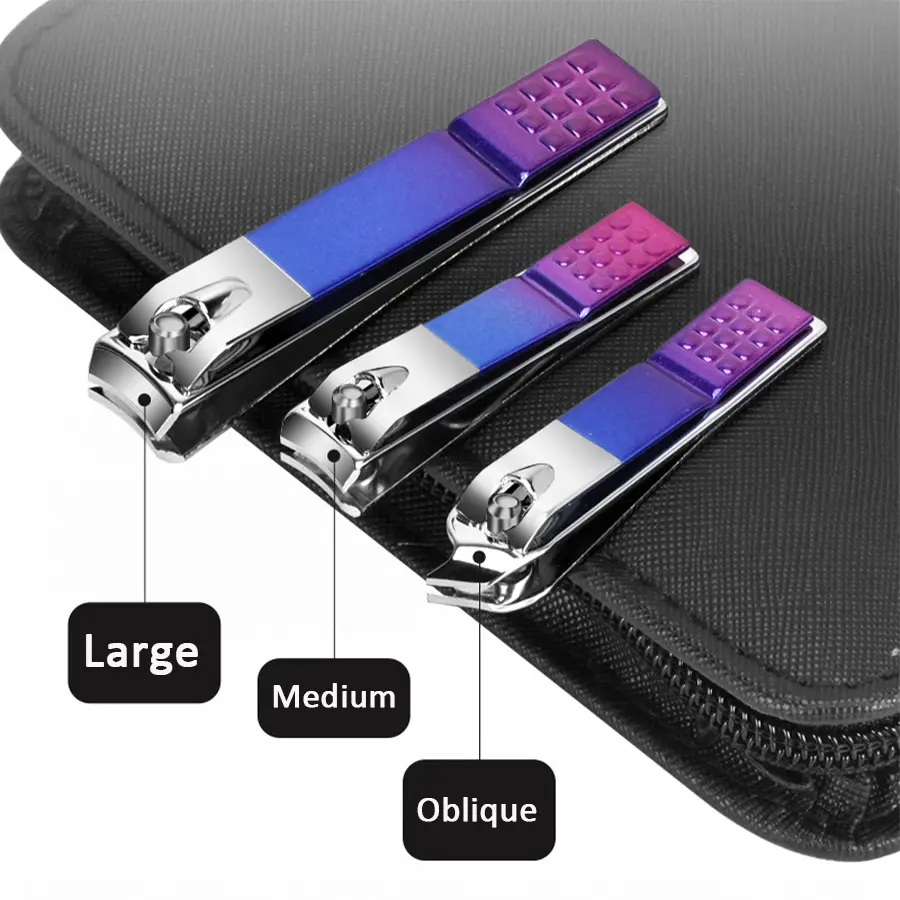 6 18pcs set professional stainless steel manicure & pedicure kit precision nail care with travel case with nail clipper scissor