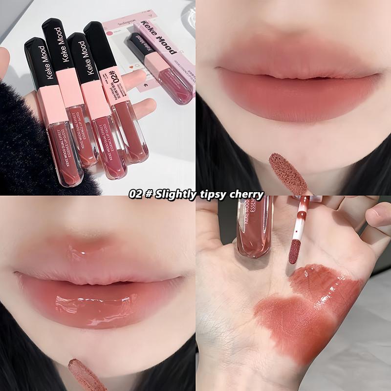 Velvet Frosted Lip Gloss, Naturally Shiny Glass Finish, Moisturizing And Whitening Lip Gloss False Eyelashes Makeup - Image 4