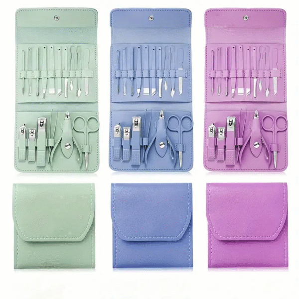 16pcs professional nail clippers and cuticle nippers set with travel case manicure set pedicure sets nail clippers